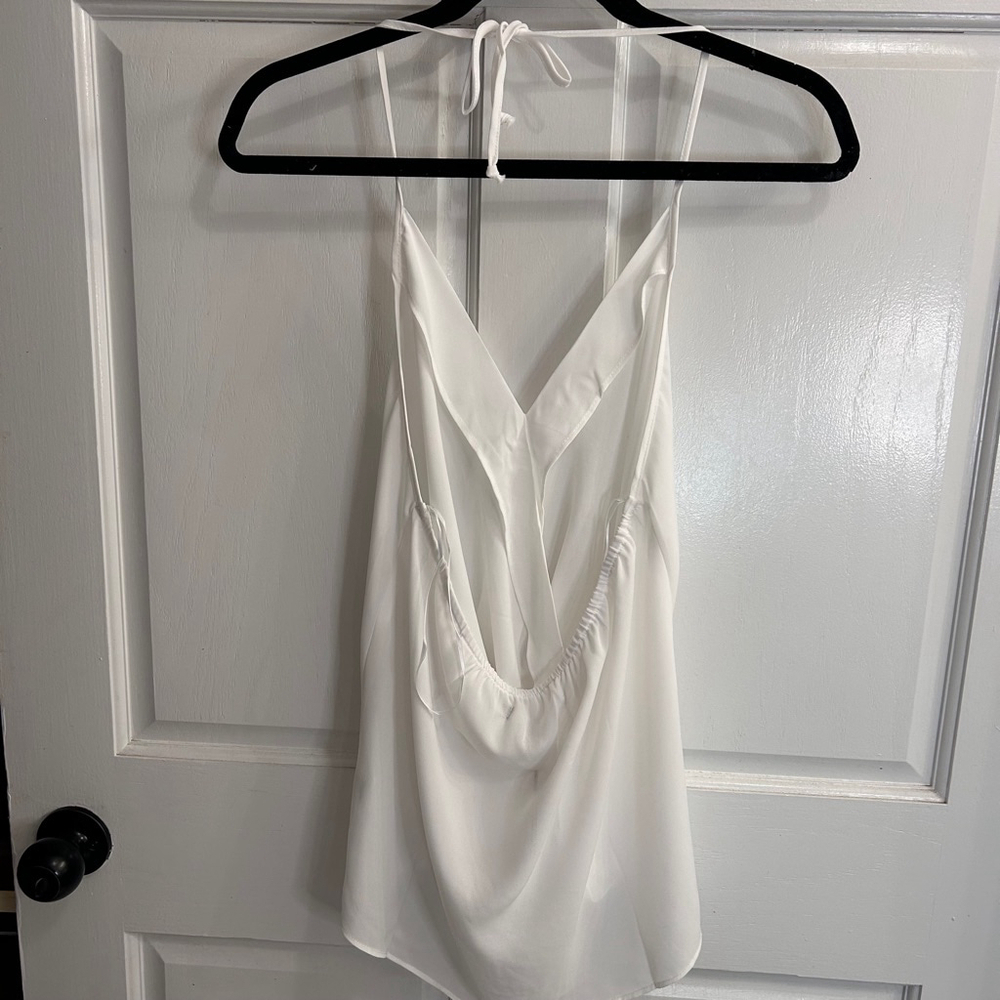 Women's Three Eighty Two White Halter Top Size S